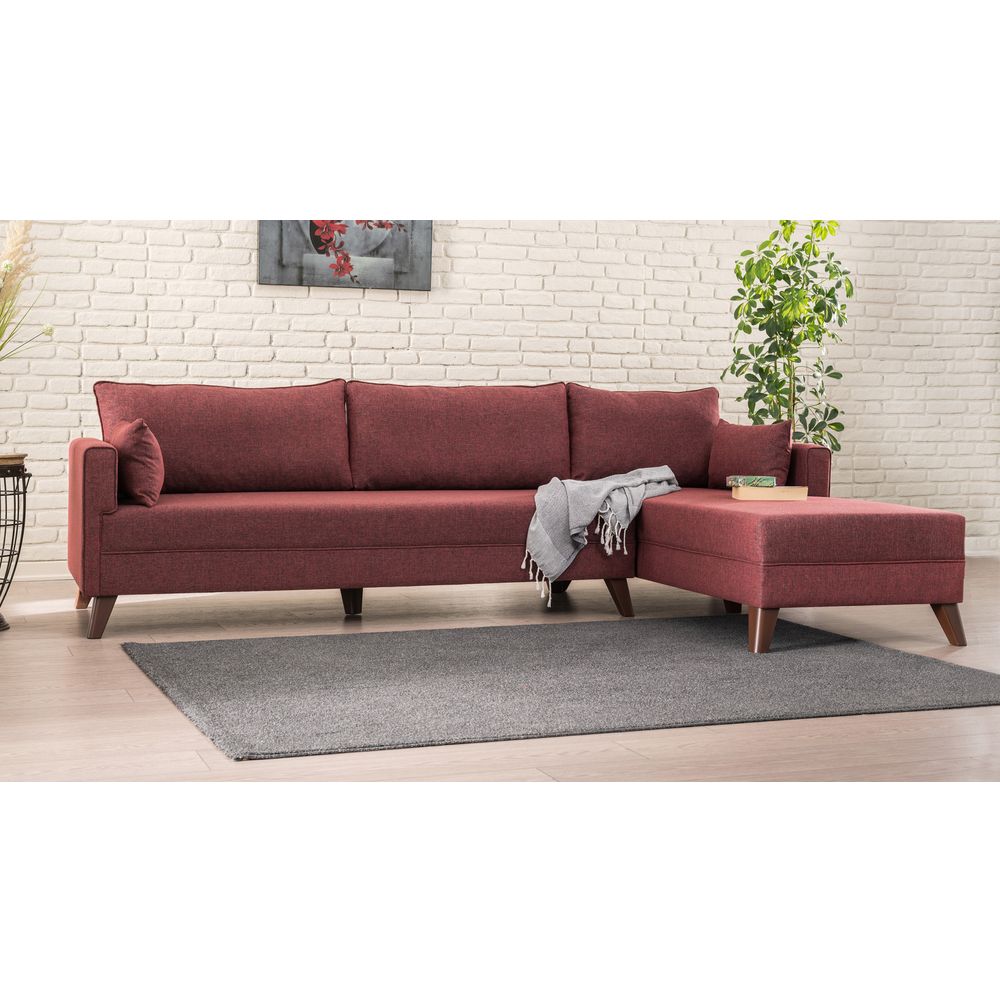 Bella Ugaona Sofa Desna - Grimizno Crvena slika 1