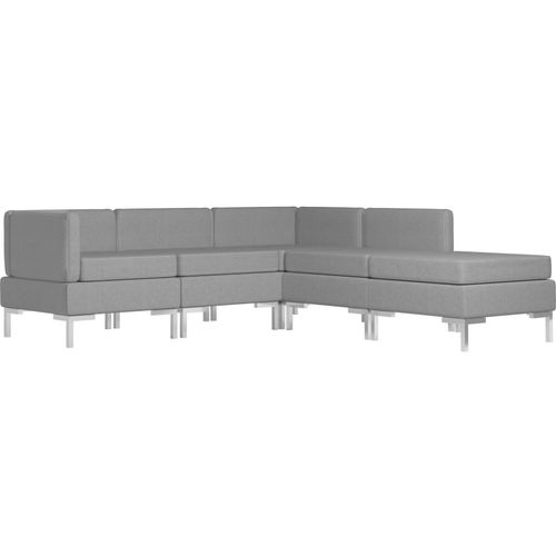 5-dijelni set sofa od tkanine svjetlosivi slika 17