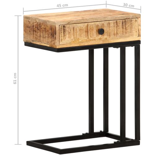 Bočni stolić U-oblika 45 x 30 x 61 cm od masivnog drva manga slika 29