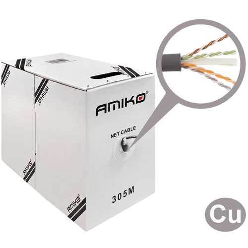 Amiko Mrežni FTP kabel, CAT6, CU, 305 met - CAT6 FTP BC 305m slika 1