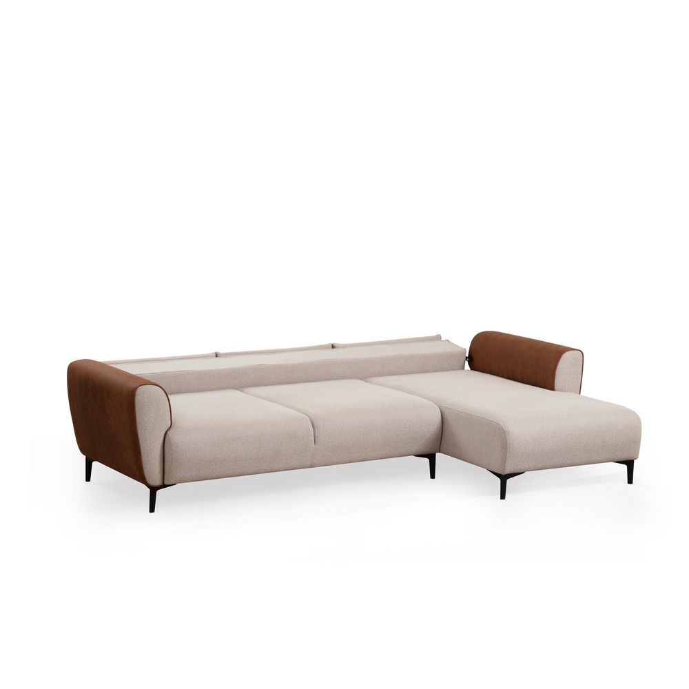 Ugaona Sofa na Razvlačenje Aren Right - Bež, Cimet Bež slika 10