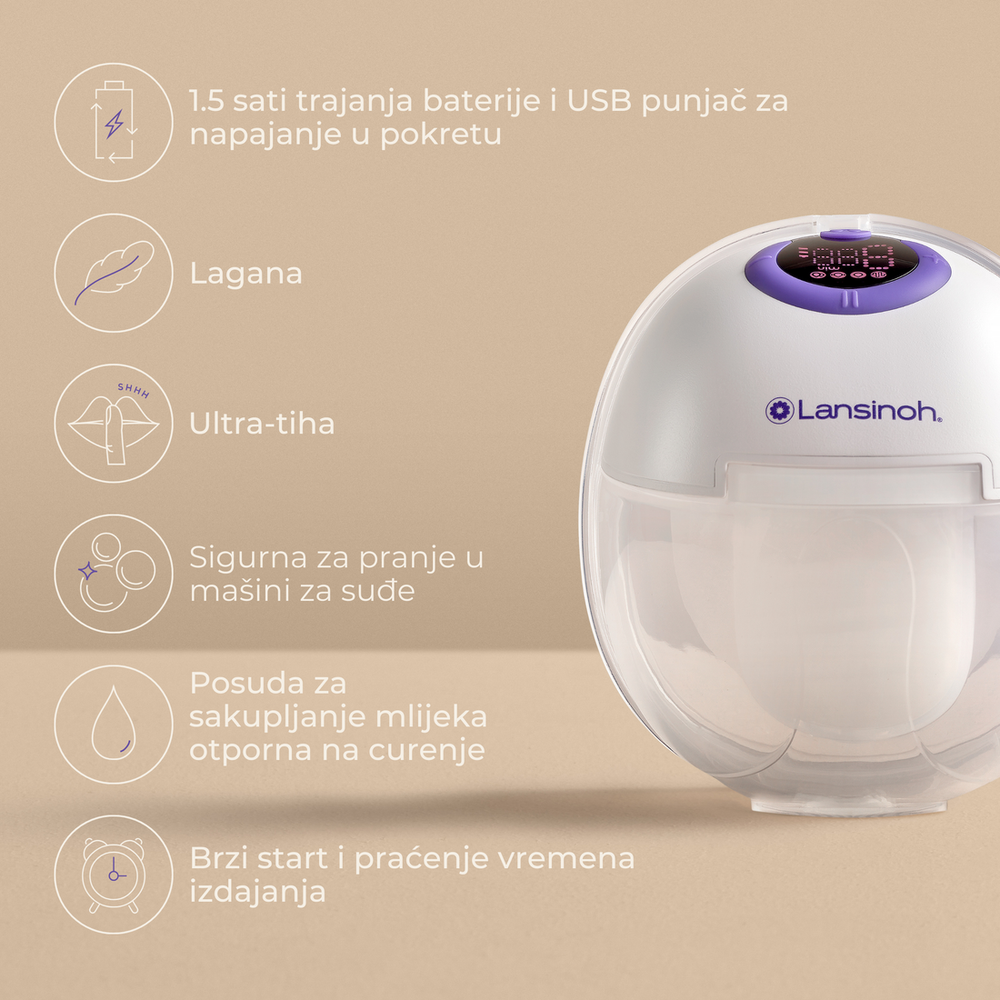 Lansinoh Nosiva dupla električna izdajalica 5166 slika 3