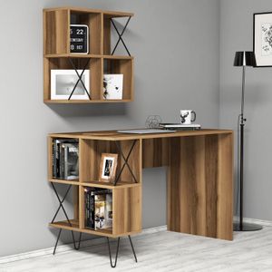 Extra 2 - Walnut WalnutBlack Study Desk