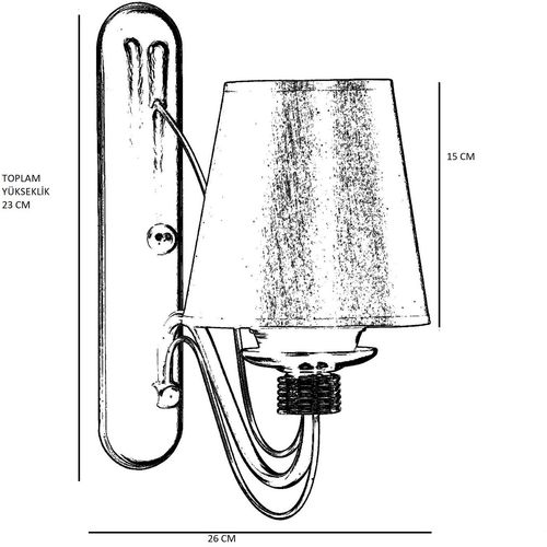 Berfin Siyah Aplik Siyah Abajurlu Multicolor Wall Lamp slika 4