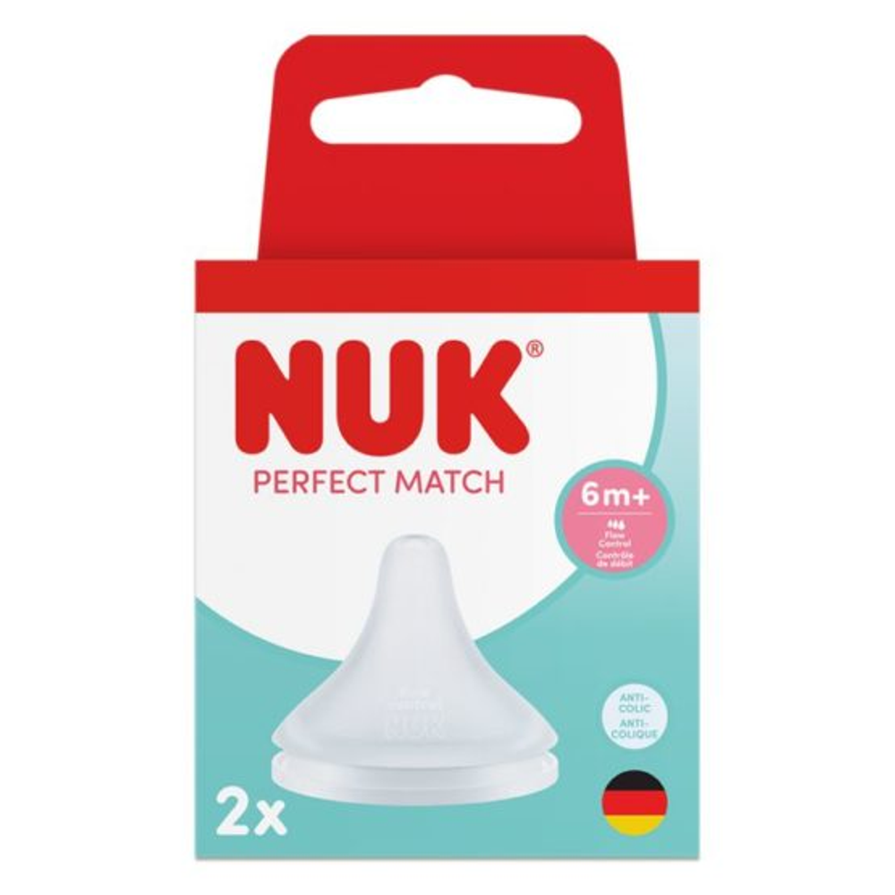 NUK Silikonske dude za flašicu Parfect Match (6m+), 2kom - Flow Control  slika 1