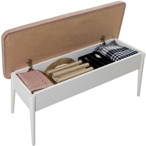 Woody Fashion Klupa, Bijela boja Kamen, Vina Bench - White, Stone slika 4