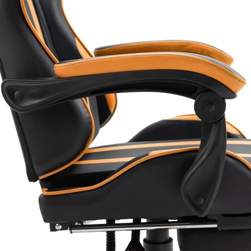 Igraća stolica od umjetne kože s osloncem za noge narančasta slika 23