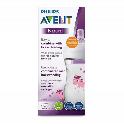 Avent Flašica Natural 260 ml - Unicorn design 0081 slika 3