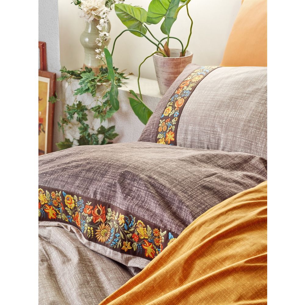 Set posteljine od ranforce pamuka Folk Art - Boja: Mink slika 3