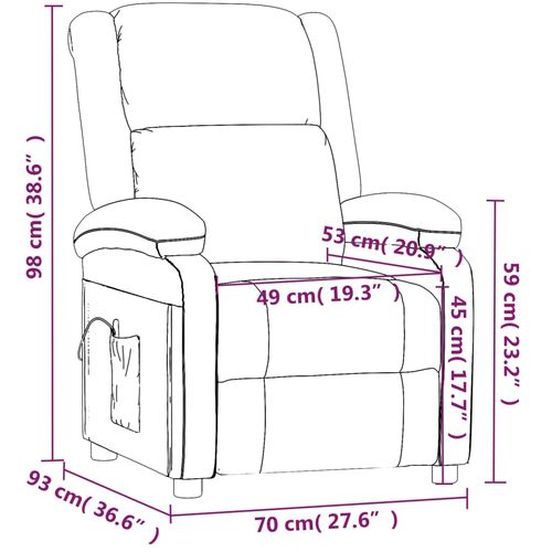 Masažna fotelja od umjetne kože krem bijela slika 64