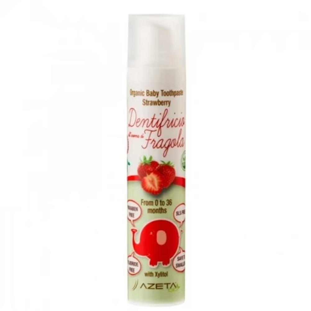 Azeta Bio Organska pasta za zube za bebe i djecu (0m+) 50ml - Jagoda slika 1