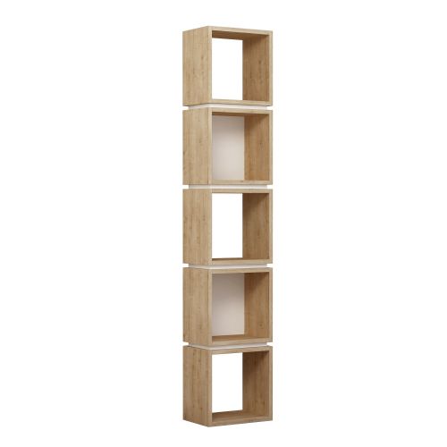 Woody Fashion Polica za knjige, hrast Bijela boja, Multi - Oak, White slika 2