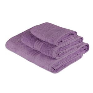Colourful Cotton Set ručnika LILA, u poklon kutiji, 3 komada, Rainbow - Lilac