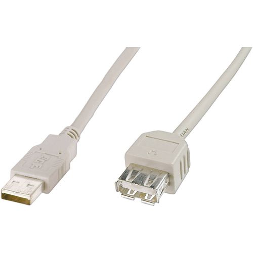 Digitus USB 2.0 produžetak [1x muški konektor USB 2.0 tipa a - 1x ženski konektor USB 2.0 tipa a] 1.80 m bež boja  Digitus USB kabel USB 2.0 USB-A utikač, USB-A utičnica 1.80 m bež boja  AK-300202-018-E slika 3