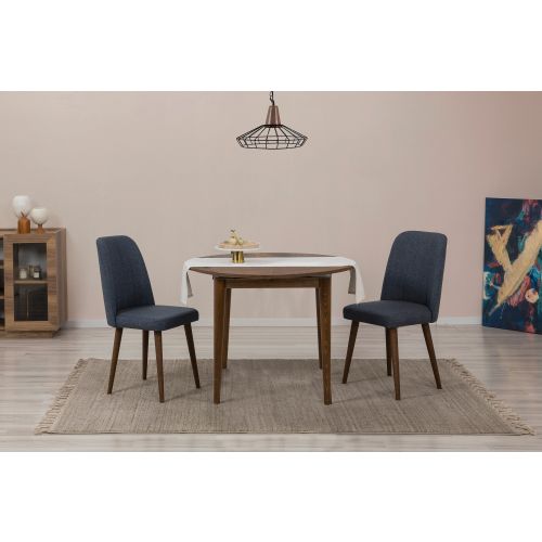 Vina 1048 - Walnut, Navy Blue Walnut
Navy Blue Extendable Dining Table & Chairs Set (3 Pieces) slika 1