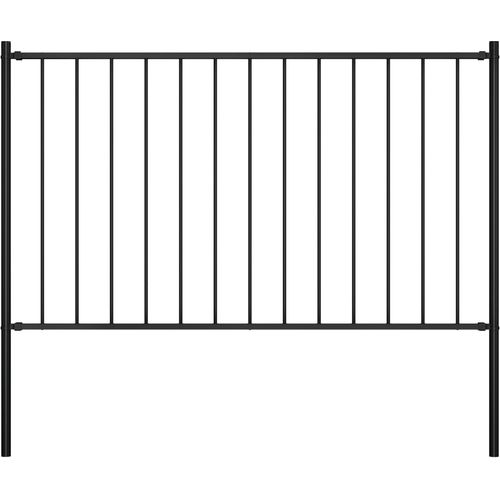 Panel za ogradu sa stupovima čelični 1,7 x 1,25 m crni slika 17