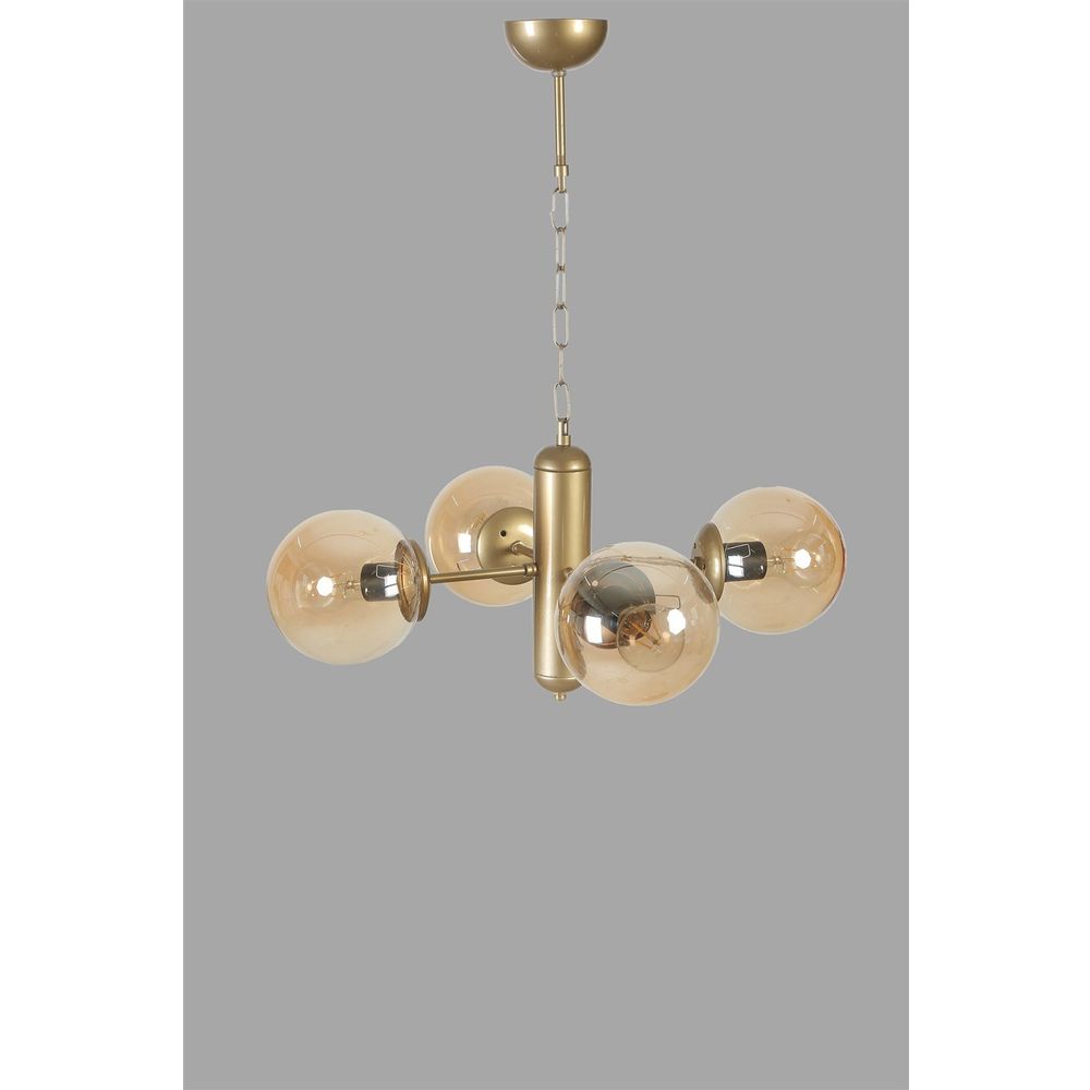 Bankok 4 Lü Eskitme Bal Camlı Avize - Amber Gold slika 3