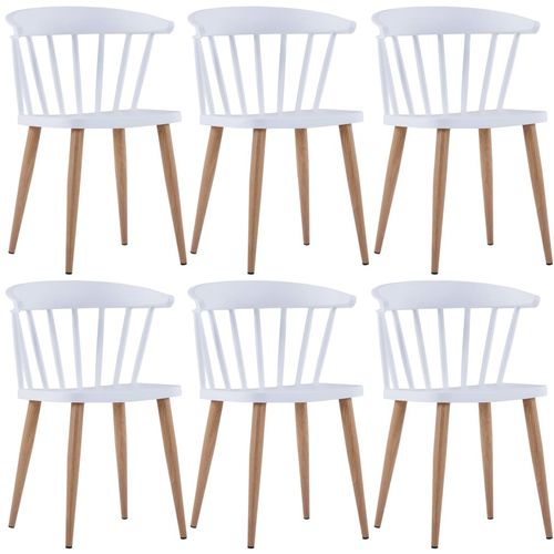 Blagovaonske stolice 6 kom bijele plastične slika 8