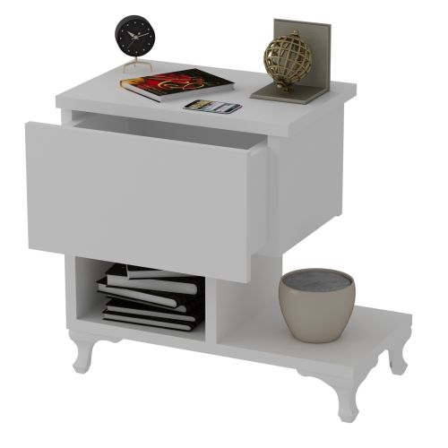 Cast - White White Nightstand slika 4