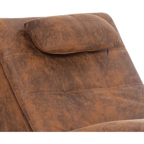 Masažni ležaj od umjetne brušene kože s jastukom smeđi slika 10
