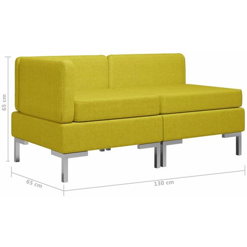 2-dijelni set sofa od tkanine žuti slika 32