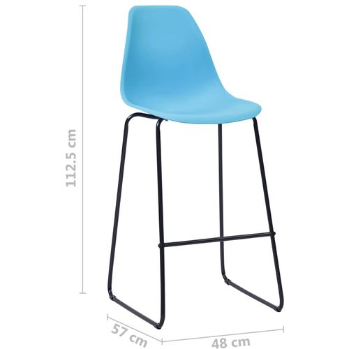Barske stolice 6 kom plave plastične slika 23