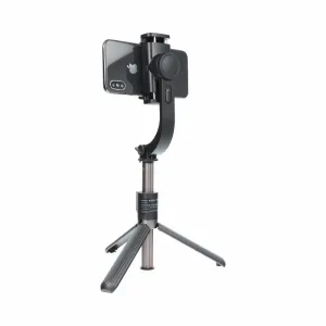 Set / selfie držač s bluetooth daljinskim upravljačem i stativom GIMBAL stabilizator crni SSTR-L08