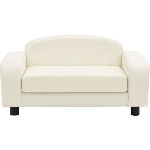 Sofa za pse krem-bijela 80 x 50 x 40 cm od umjetne kože slika 20