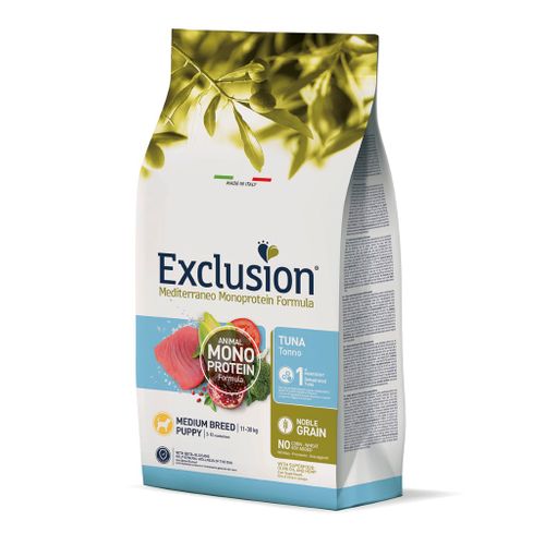 Exclusion Mediterraneo Monoprotein Formula Puppy Medium, potpuna hrana za pse, za štence srednjih pasmina, tuna, 3 kg slika 1