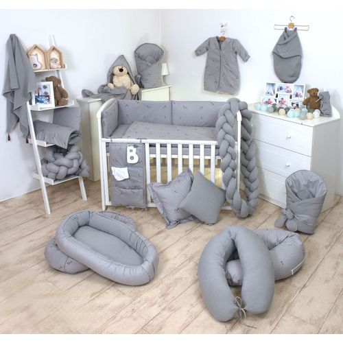 Amy posteljina set 5 elem. Pure Grey (za krevetić 120x60 cm) slika 6