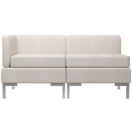 2-dijelni set sofa od tkanine krem slika 26