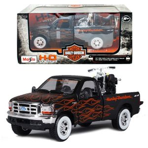 Maisto auto 1:27 1999 Ford F-350 Super Duty Pickup + 1:24 2002 FXSTB Night Train 32181