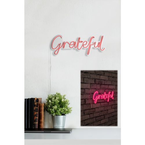 Wallity Ukrasna plastična LED rasvjeta, Grateful - Pink slika 11