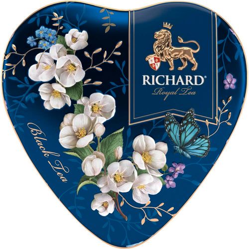 RICHARD Tea Royal Heart - Crni cejlonski čaj krupnog lista, sa bergamotom, vanilom, narandžom i laticama ruže u metalnoj kutiji, rinfuz 30g BLUE 110946 slika 2