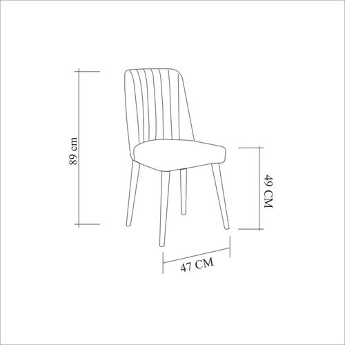 Woody Fashion Set stolova i stolica (6 komada), Bijela boja Sivo, Costa 0701 - 2 B slika 10