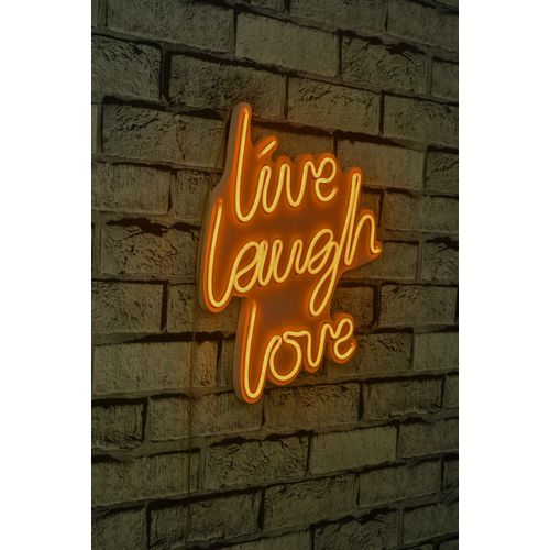 Wallity Ukrasna plastična LED rasvjeta, Live Laugh Love - Yellow slika 1