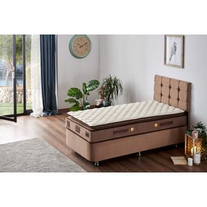 Woody Fashion Madrac, Bijela boja Smeđa, W Cotton 90x190 cm Single Size Middle Firm Mattress