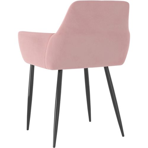 Blagovaonske stolice 2 kom ružičaste baršunaste slika 12