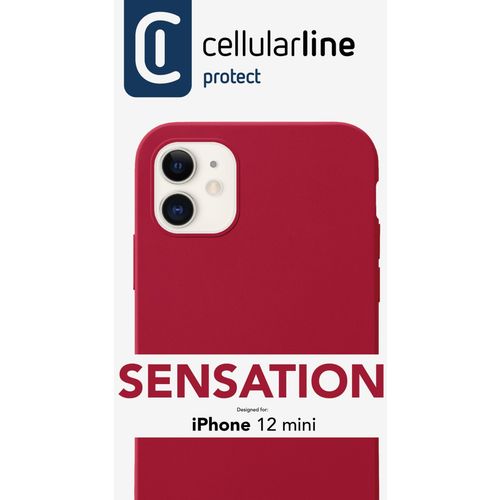 Cellularline Sensation silikonska maskica za iPhone 12 Mini crvena slika 3