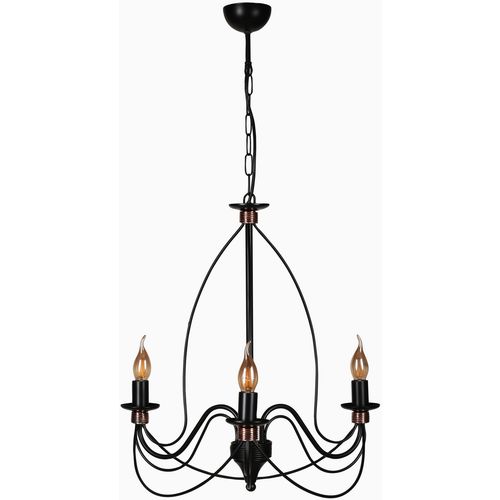 Berfin 3 Lü Siyah Rustik Multicolor Chandelier slika 4