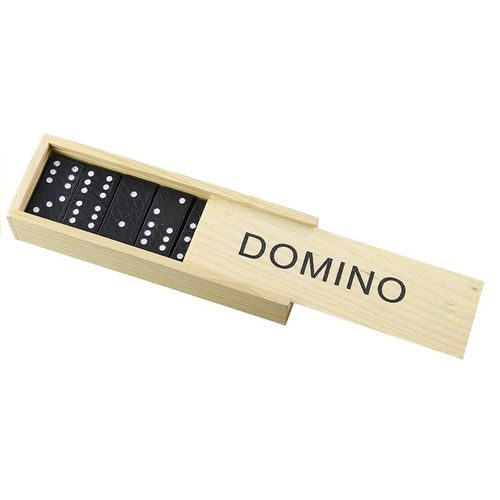 Domino u drvenoj kutiji 28kom. 2-4 igrača slika 1