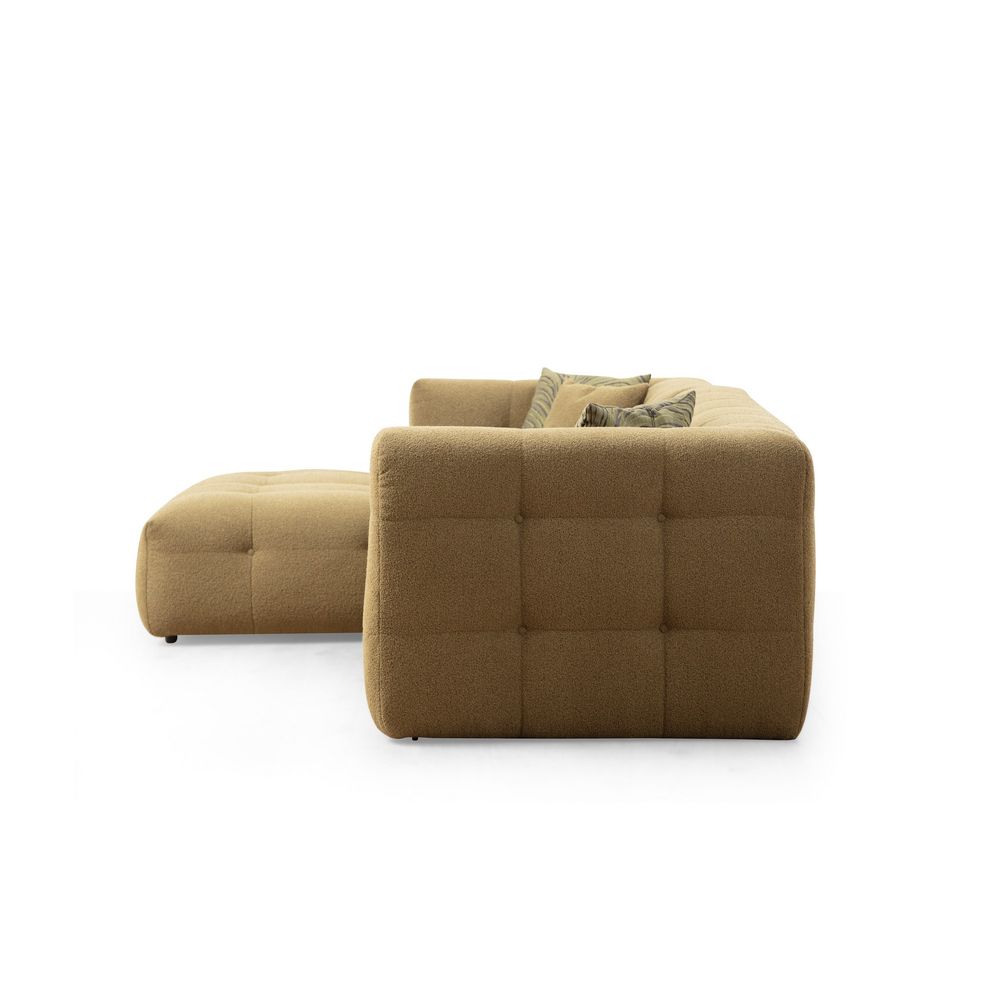 Cady 3 Seater Left - Trosjed Kutna Sofa u Boji Kaki slika 8