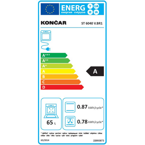 Končar štednjak ST 6040 V.BR1 slika 3