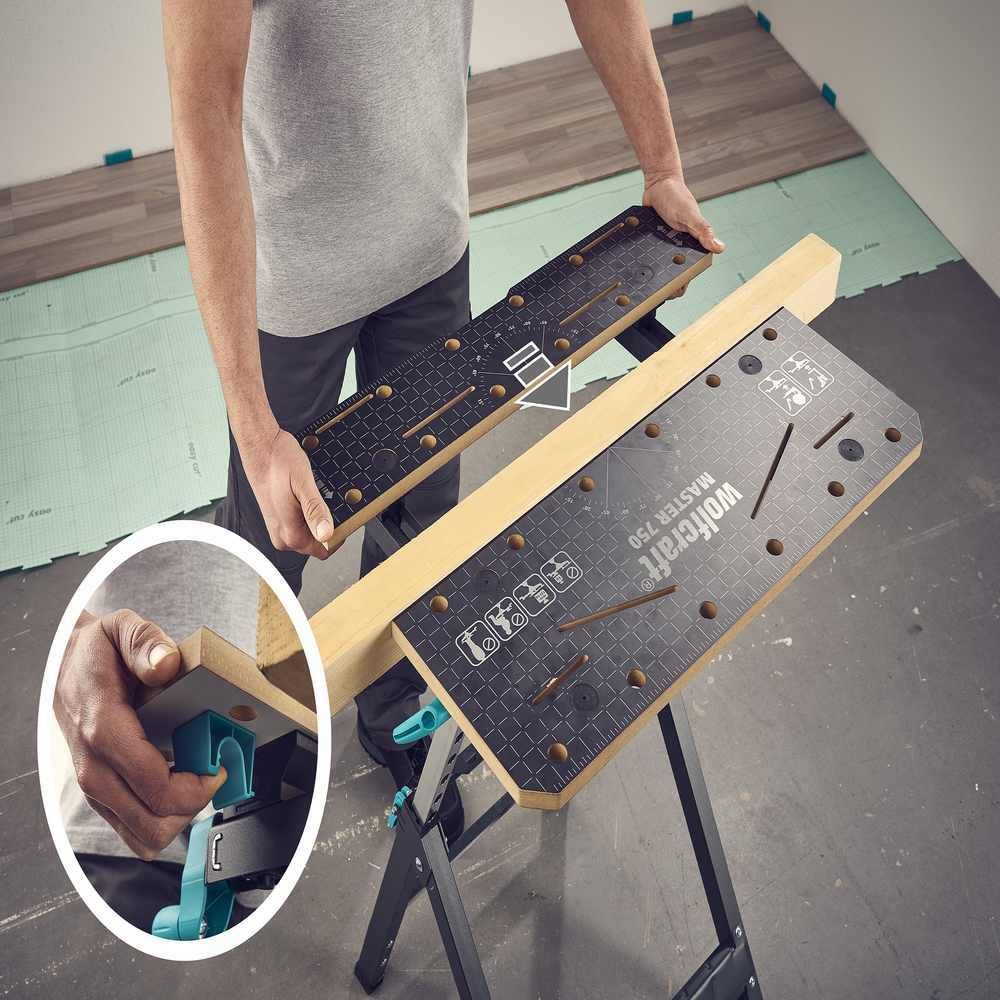 Wolfcraft Stol Radni i Stezni Master 750 Ergo / 680 x 700 x 950 mm - 6871000 slika 15