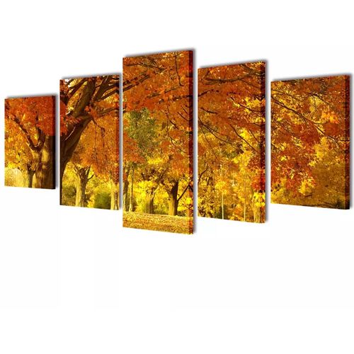Zidne Slike na Platnu Set s Printom Drvo Javora 100 x 50 cm slika 1