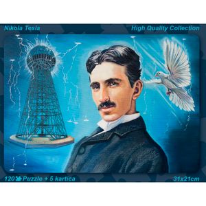 Puzzle - Nikola Tesla + 5 edukativnih kartica - 600062
