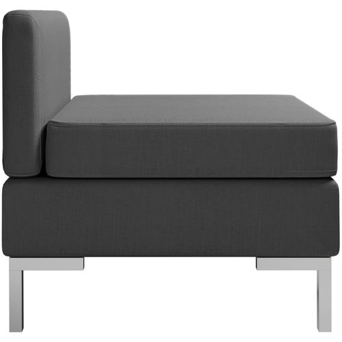 Modularna srednja sofa s jastukom od tkanine tamnosiva slika 4