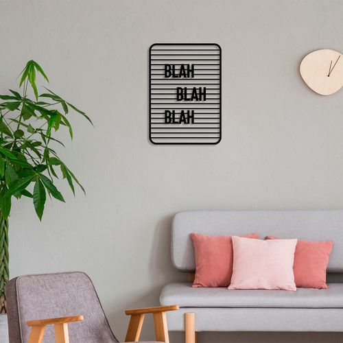 Blah Blah Blah Black Decorative Metal Wall Accessory slika 2