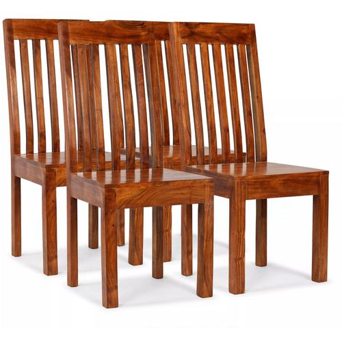 Blagovaonske stolice od masivnog drva i šišama 4 kom moderne slika 9
