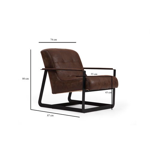 Atelier Del Sofa Darius - Brown Brown Wing Chair slika 6